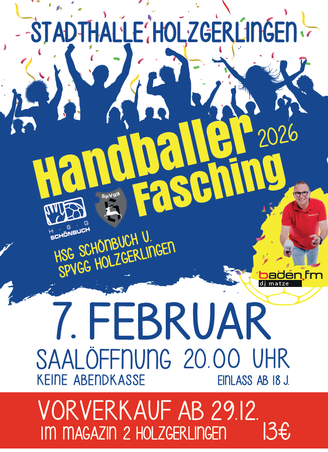 Handballer Faschingen Vorverkauf 29.12.2025